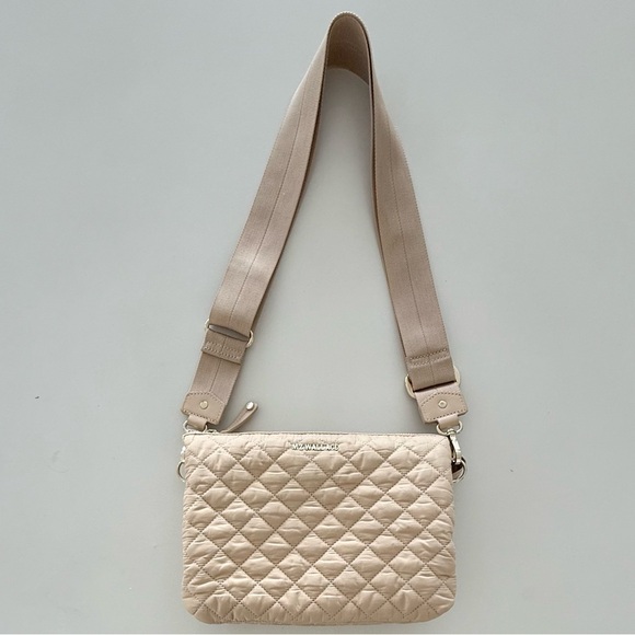 MZ WALLACE Crosby Pippa quilted nylon large crossbody bag - Buff/Beige - Picture 2 of 15